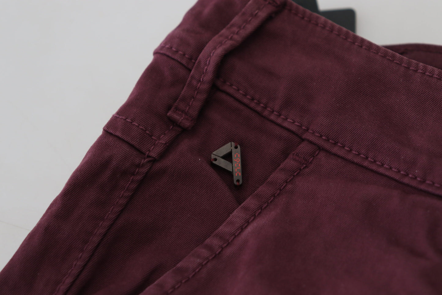 CYCLE Maroon Cotton Stretch Skinny Casual Men Pants